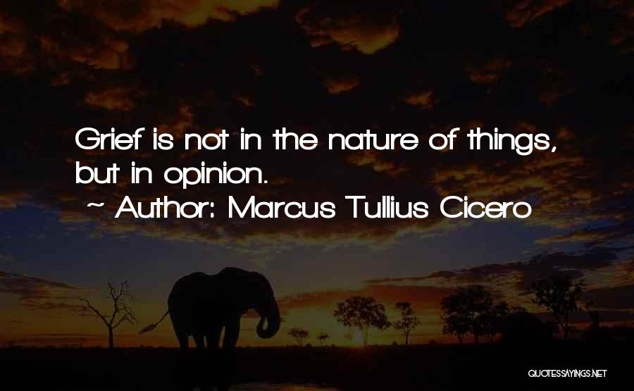 Marcus Tullius Cicero Quotes: Grief Is Not In The Nature Of Things, But In Opinion.