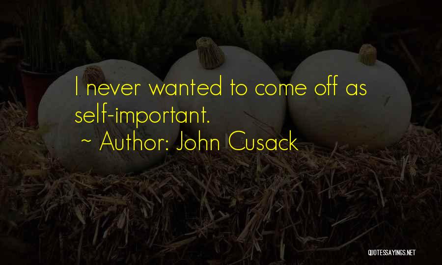 John Cusack Quotes: I Never Wanted To Come Off As Self-important.