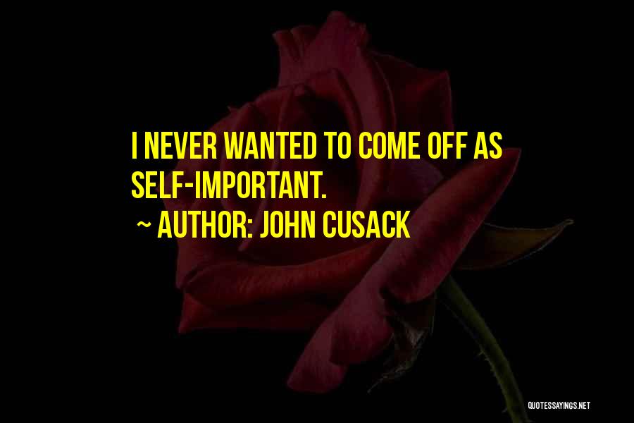 John Cusack Quotes: I Never Wanted To Come Off As Self-important.