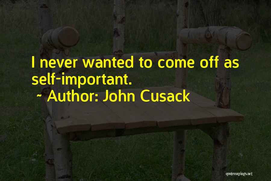 John Cusack Quotes: I Never Wanted To Come Off As Self-important.