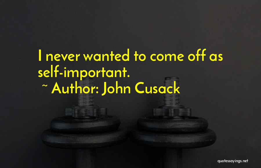 John Cusack Quotes: I Never Wanted To Come Off As Self-important.