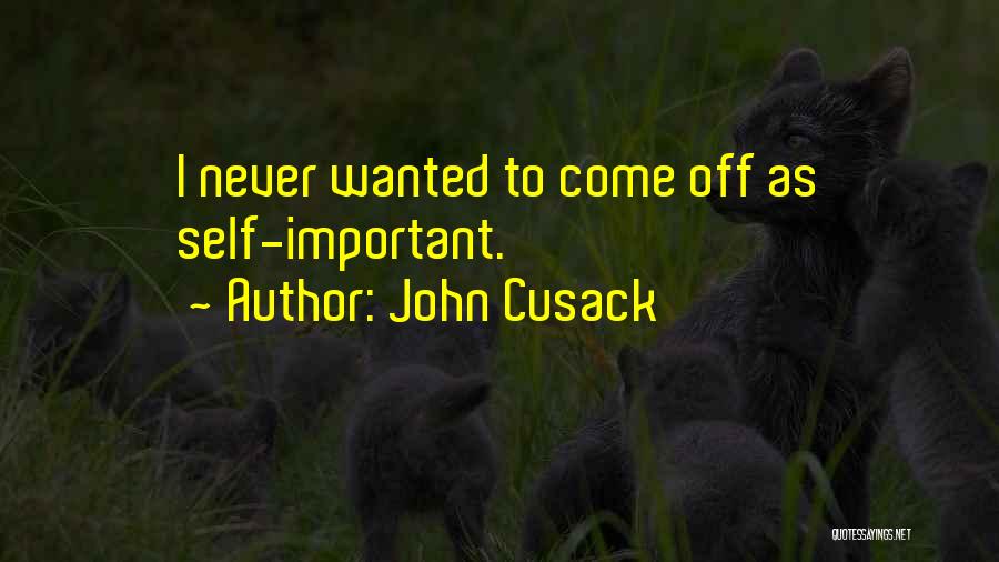 John Cusack Quotes: I Never Wanted To Come Off As Self-important.