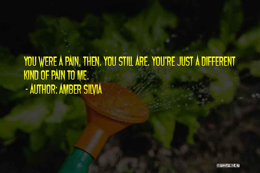 Amber Silvia Quotes: You Were A Pain, Then. You Still Are. You're Just A Different Kind Of Pain To Me.