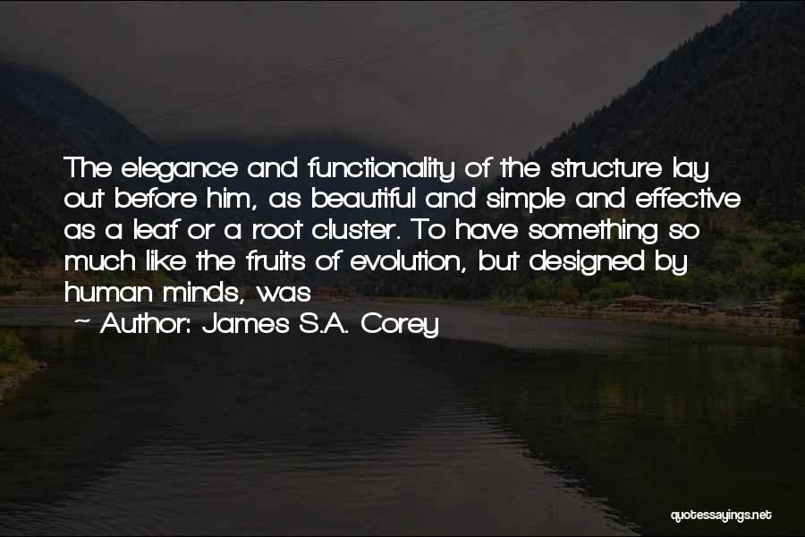 James S.A. Corey Quotes: The Elegance And Functionality Of The Structure Lay Out Before Him, As Beautiful And Simple And Effective As A Leaf