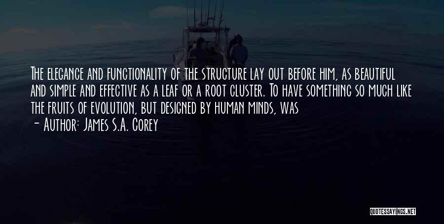 James S.A. Corey Quotes: The Elegance And Functionality Of The Structure Lay Out Before Him, As Beautiful And Simple And Effective As A Leaf