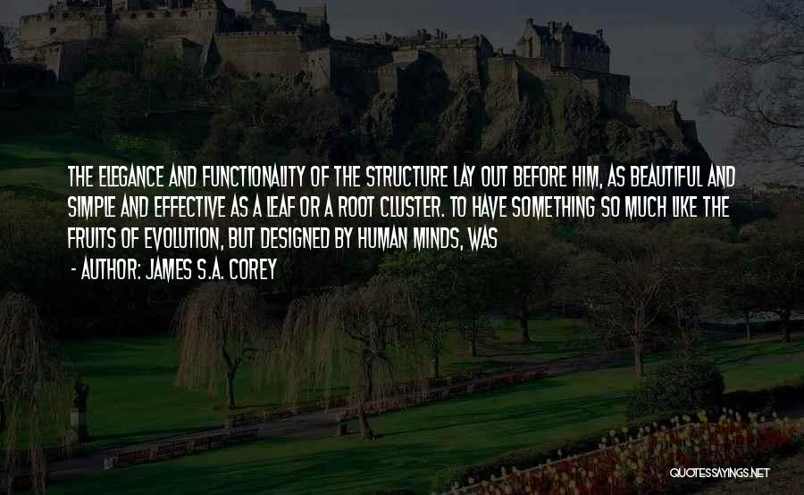 James S.A. Corey Quotes: The Elegance And Functionality Of The Structure Lay Out Before Him, As Beautiful And Simple And Effective As A Leaf