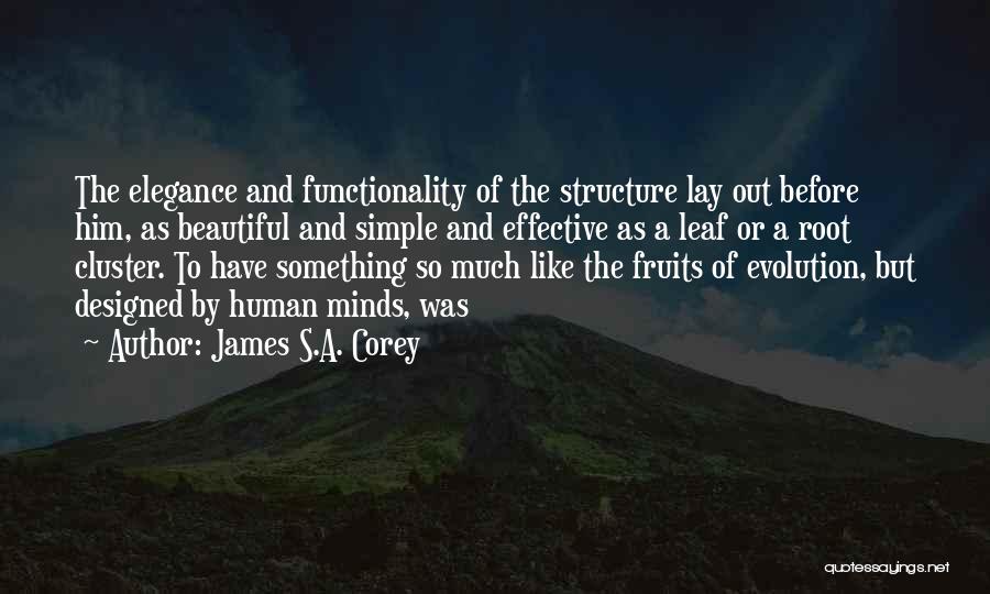 James S.A. Corey Quotes: The Elegance And Functionality Of The Structure Lay Out Before Him, As Beautiful And Simple And Effective As A Leaf