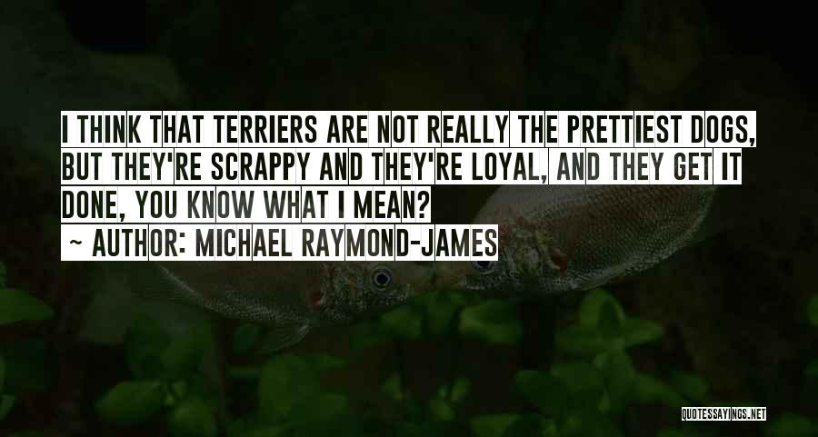 Michael Raymond-James Quotes: I Think That Terriers Are Not Really The Prettiest Dogs, But They're Scrappy And They're Loyal, And They Get It