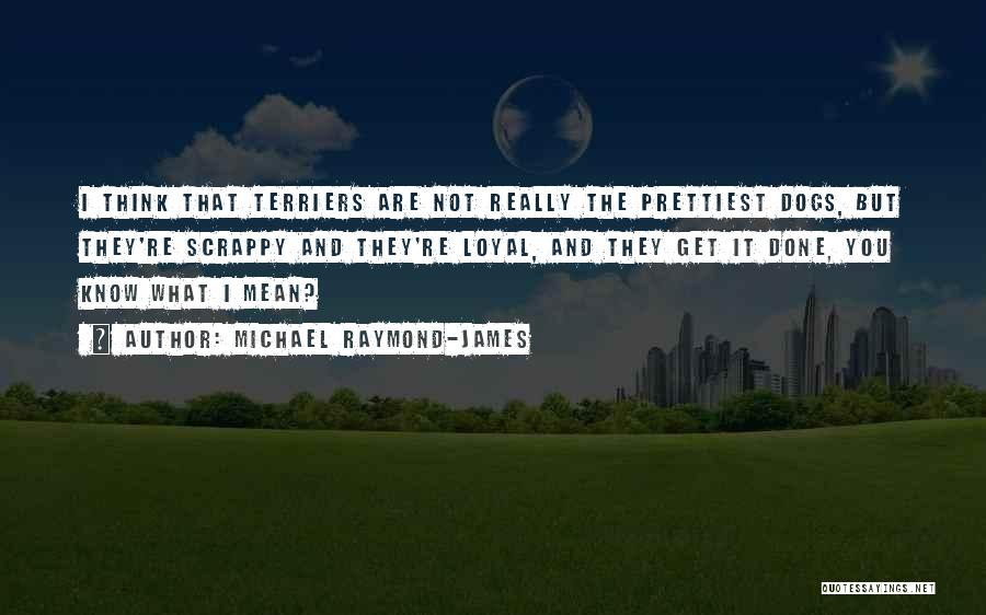 Michael Raymond-James Quotes: I Think That Terriers Are Not Really The Prettiest Dogs, But They're Scrappy And They're Loyal, And They Get It
