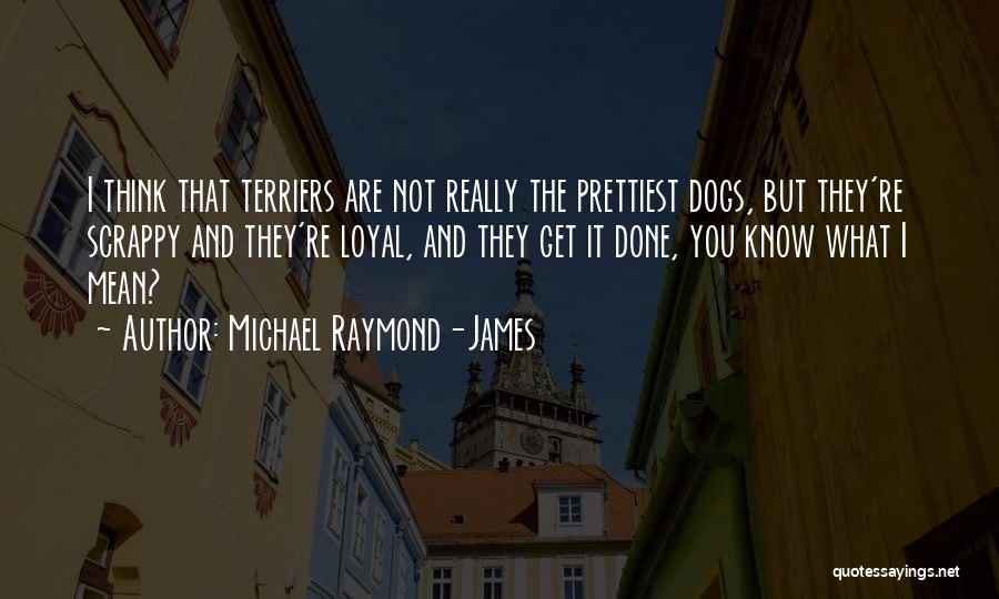 Michael Raymond-James Quotes: I Think That Terriers Are Not Really The Prettiest Dogs, But They're Scrappy And They're Loyal, And They Get It