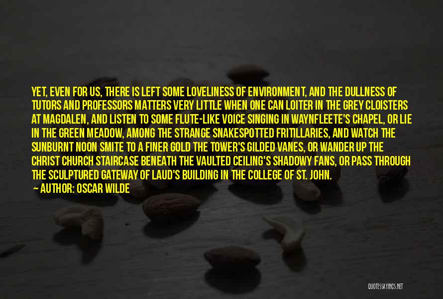 Oscar Wilde Quotes: Yet, Even For Us, There Is Left Some Loveliness Of Environment, And The Dullness Of Tutors And Professors Matters Very