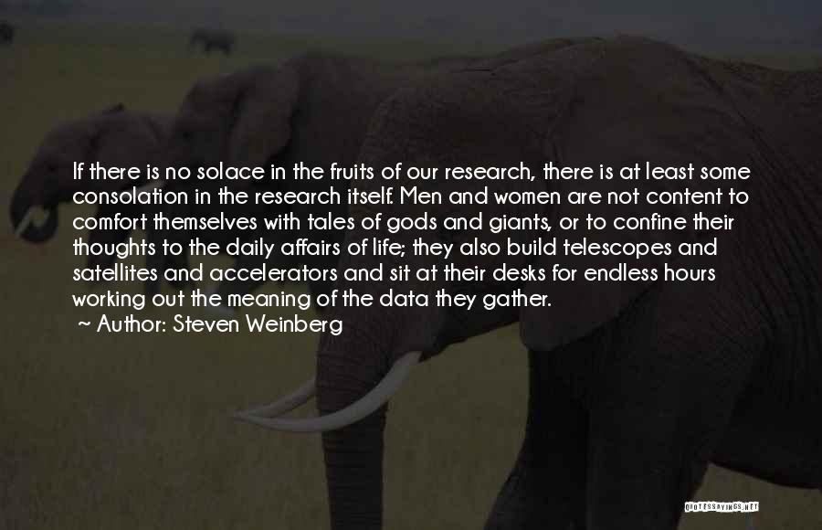 Steven Weinberg Quotes: If There Is No Solace In The Fruits Of Our Research, There Is At Least Some Consolation In The Research