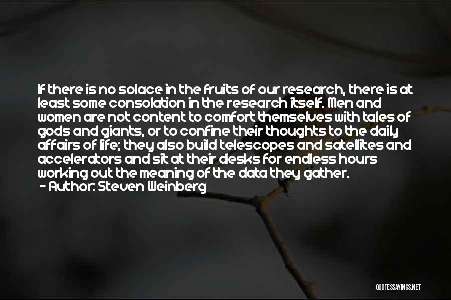 Steven Weinberg Quotes: If There Is No Solace In The Fruits Of Our Research, There Is At Least Some Consolation In The Research