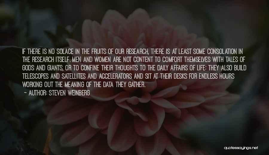 Steven Weinberg Quotes: If There Is No Solace In The Fruits Of Our Research, There Is At Least Some Consolation In The Research