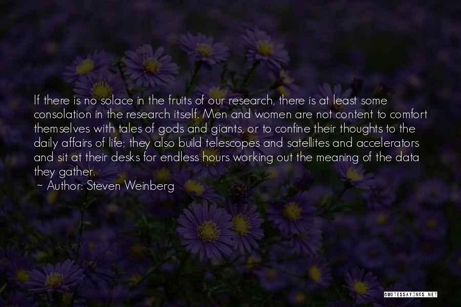 Steven Weinberg Quotes: If There Is No Solace In The Fruits Of Our Research, There Is At Least Some Consolation In The Research