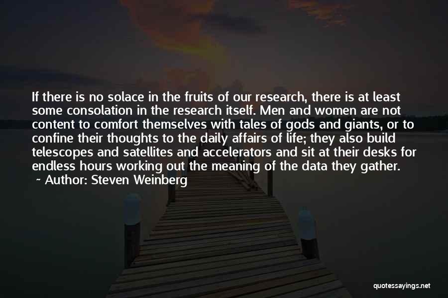 Steven Weinberg Quotes: If There Is No Solace In The Fruits Of Our Research, There Is At Least Some Consolation In The Research