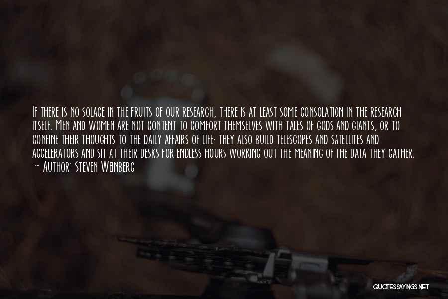 Steven Weinberg Quotes: If There Is No Solace In The Fruits Of Our Research, There Is At Least Some Consolation In The Research