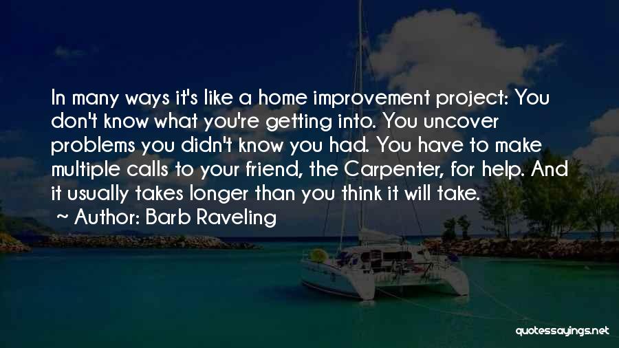 Barb Raveling Quotes: In Many Ways It's Like A Home Improvement Project: You Don't Know What You're Getting Into. You Uncover Problems You