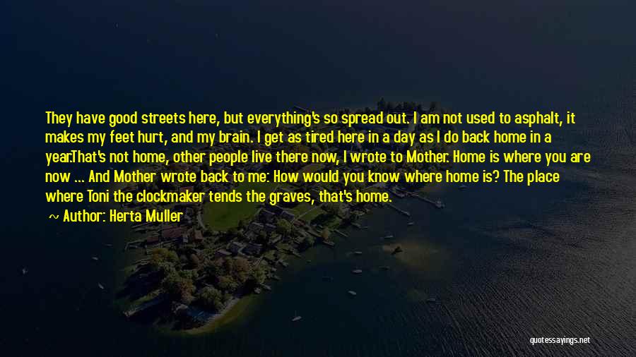 Herta Muller Quotes: They Have Good Streets Here, But Everything's So Spread Out. I Am Not Used To Asphalt, It Makes My Feet