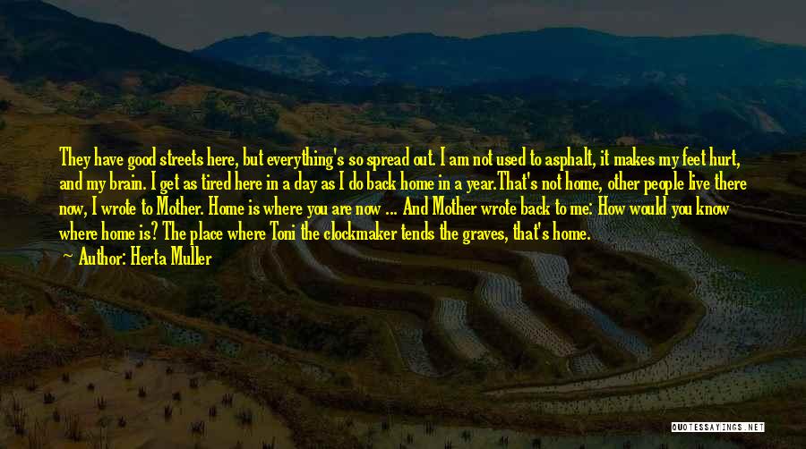 Herta Muller Quotes: They Have Good Streets Here, But Everything's So Spread Out. I Am Not Used To Asphalt, It Makes My Feet