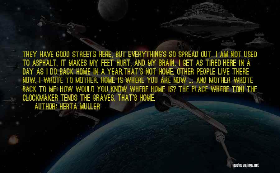 Herta Muller Quotes: They Have Good Streets Here, But Everything's So Spread Out. I Am Not Used To Asphalt, It Makes My Feet