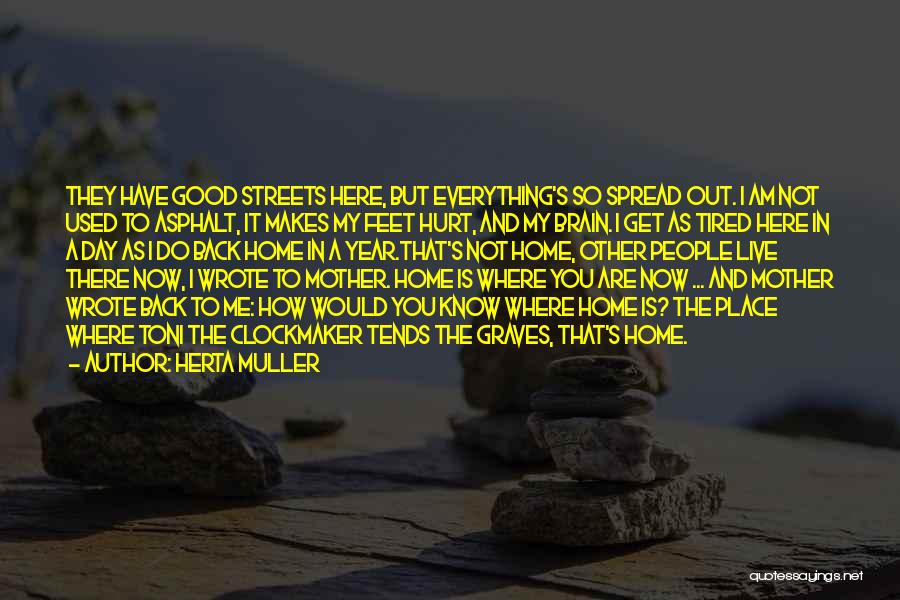 Herta Muller Quotes: They Have Good Streets Here, But Everything's So Spread Out. I Am Not Used To Asphalt, It Makes My Feet