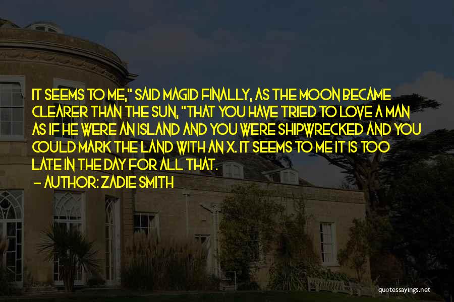 Zadie Smith Quotes: It Seems To Me, Said Magid Finally, As The Moon Became Clearer Than The Sun, That You Have Tried To