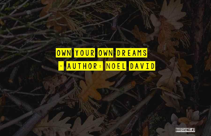 Noel David Quotes: Own Your Own Dreams