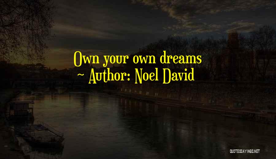 Noel David Quotes: Own Your Own Dreams