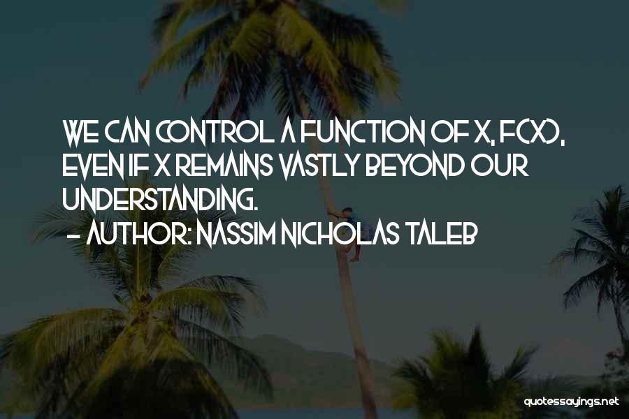 Nassim Nicholas Taleb Quotes: We Can Control A Function Of X, F(x), Even If X Remains Vastly Beyond Our Understanding.