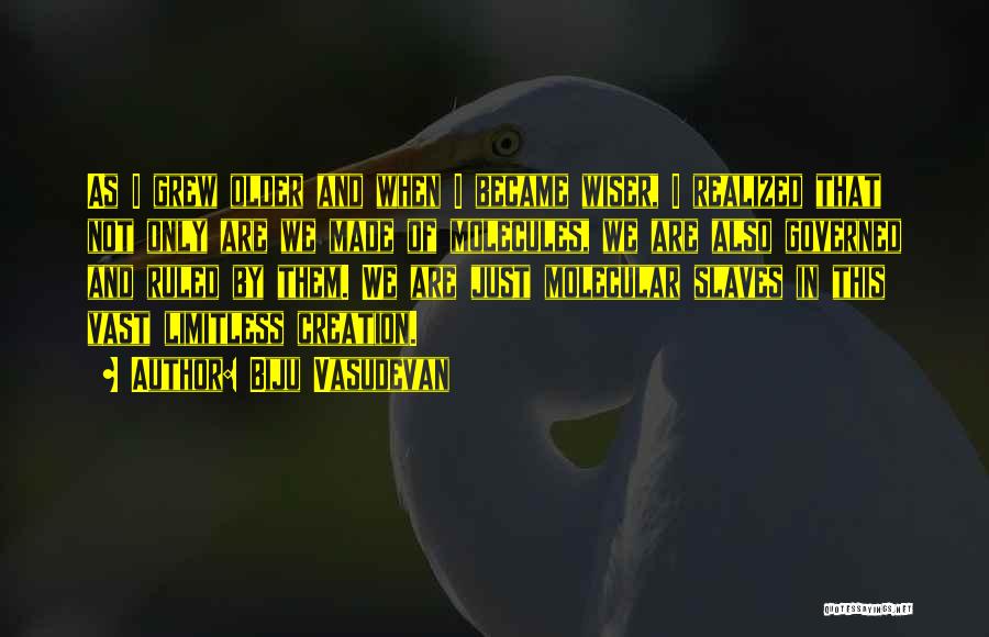 Biju Vasudevan Quotes: As I Grew Older And When I Became Wiser, I Realized That Not Only Are We Made Of Molecules, We