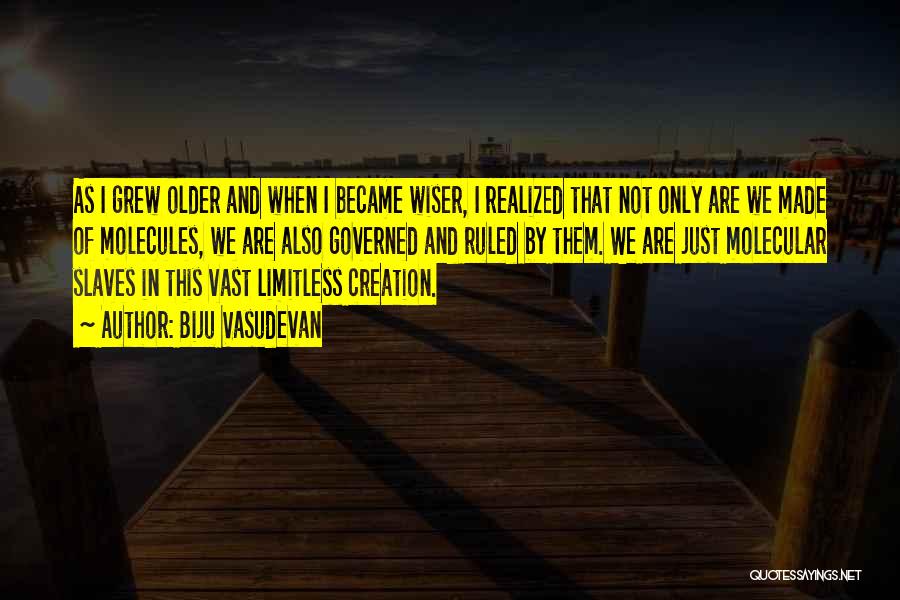 Biju Vasudevan Quotes: As I Grew Older And When I Became Wiser, I Realized That Not Only Are We Made Of Molecules, We