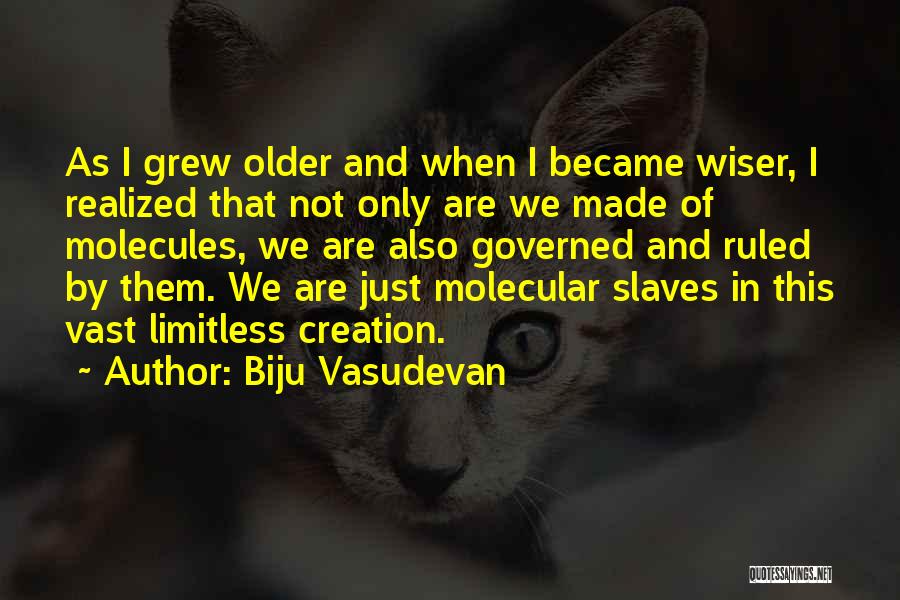 Biju Vasudevan Quotes: As I Grew Older And When I Became Wiser, I Realized That Not Only Are We Made Of Molecules, We