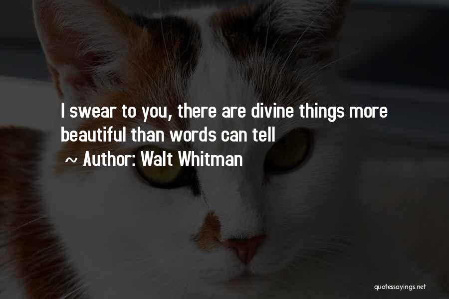 Walt Whitman Quotes: I Swear To You, There Are Divine Things More Beautiful Than Words Can Tell
