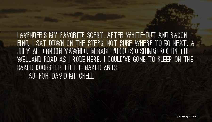 David Mitchell Quotes: Lavender's My Favorite Scent, After White-out And Bacon Rind. I Sat Down On The Steps, Not Sure Where To Go
