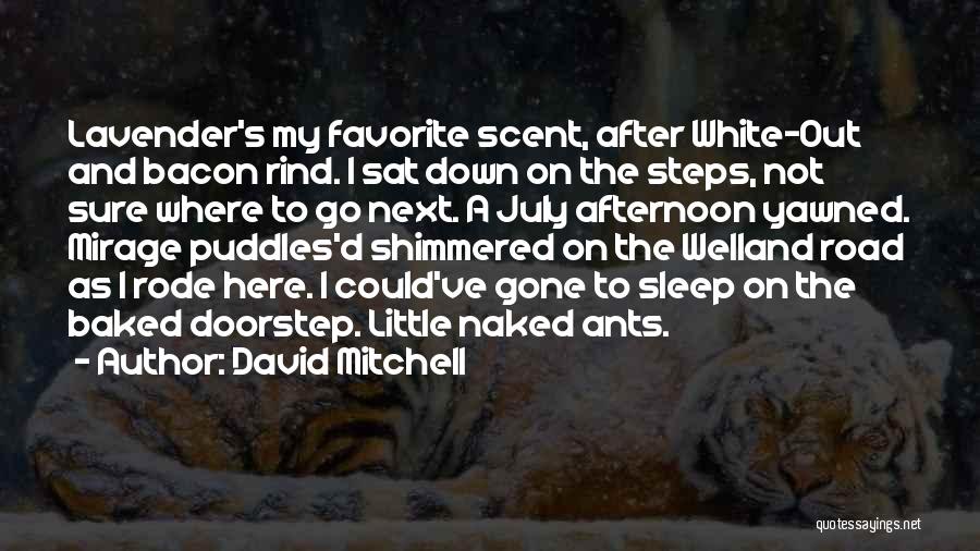 David Mitchell Quotes: Lavender's My Favorite Scent, After White-out And Bacon Rind. I Sat Down On The Steps, Not Sure Where To Go
