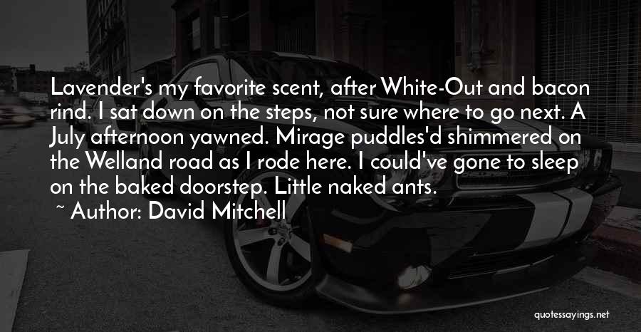 David Mitchell Quotes: Lavender's My Favorite Scent, After White-out And Bacon Rind. I Sat Down On The Steps, Not Sure Where To Go