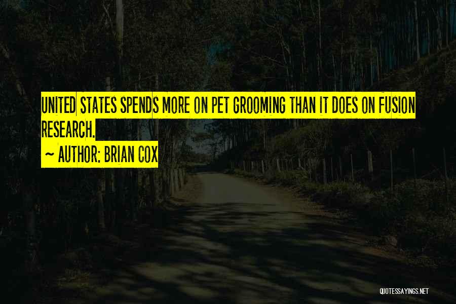 Brian Cox Quotes: United States Spends More On Pet Grooming Than It Does On Fusion Research.