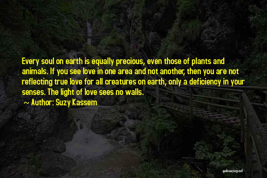 Suzy Kassem Quotes: Every Soul On Earth Is Equally Precious, Even Those Of Plants And Animals. If You See Love In One Area