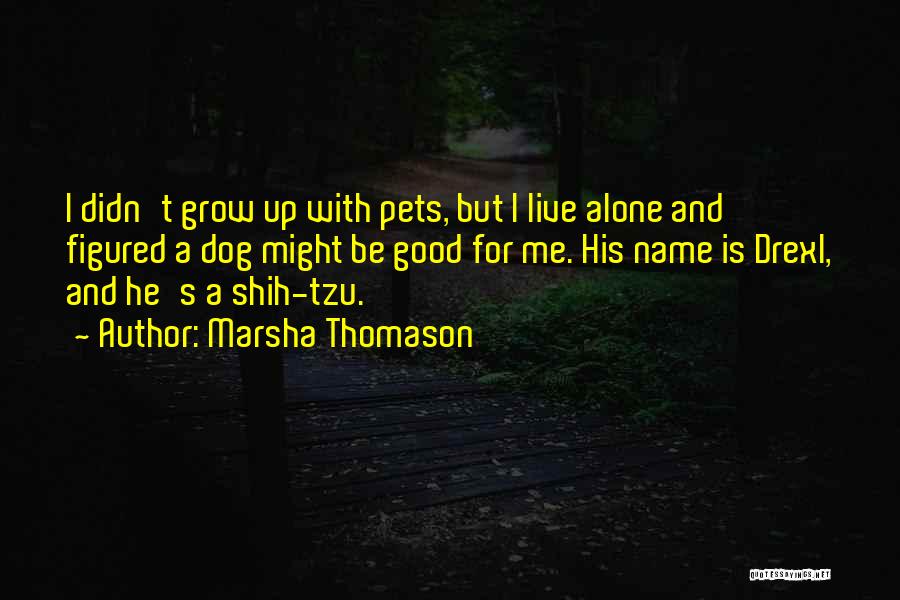 Marsha Thomason Quotes: I Didn't Grow Up With Pets, But I Live Alone And Figured A Dog Might Be Good For Me. His