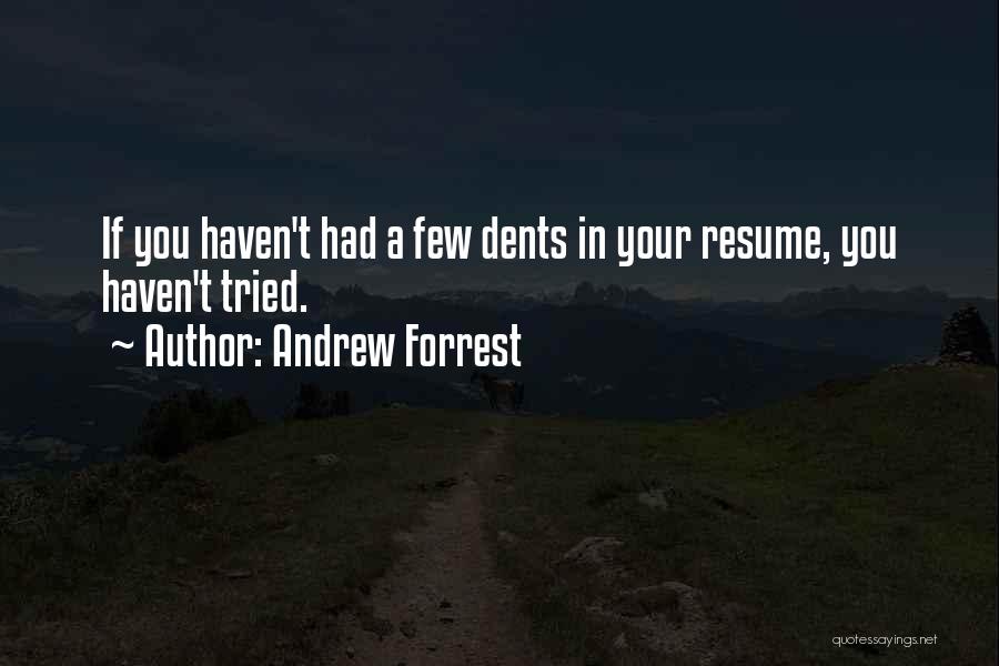 Andrew Forrest Quotes: If You Haven't Had A Few Dents In Your Resume, You Haven't Tried.