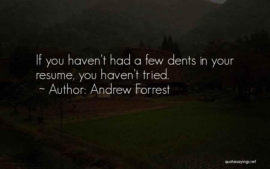 Andrew Forrest Quotes: If You Haven't Had A Few Dents In Your Resume, You Haven't Tried.