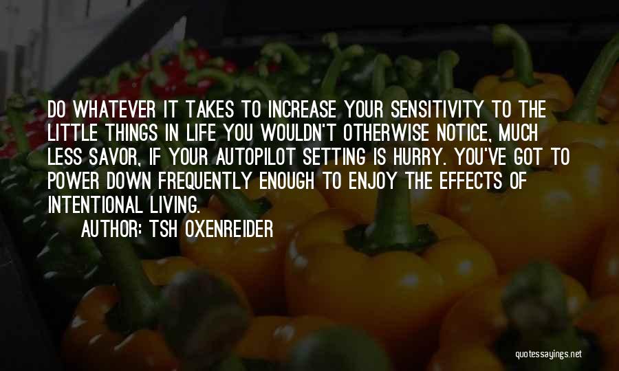 Tsh Oxenreider Quotes: Do Whatever It Takes To Increase Your Sensitivity To The Little Things In Life You Wouldn't Otherwise Notice, Much Less