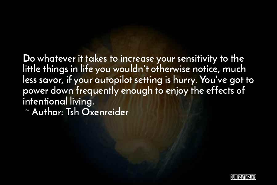 Tsh Oxenreider Quotes: Do Whatever It Takes To Increase Your Sensitivity To The Little Things In Life You Wouldn't Otherwise Notice, Much Less