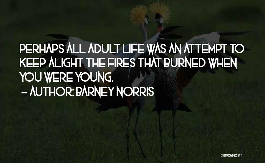 Barney Norris Quotes: Perhaps All Adult Life Was An Attempt To Keep Alight The Fires That Burned When You Were Young.