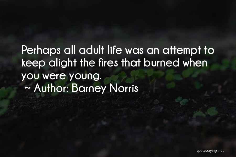Barney Norris Quotes: Perhaps All Adult Life Was An Attempt To Keep Alight The Fires That Burned When You Were Young.