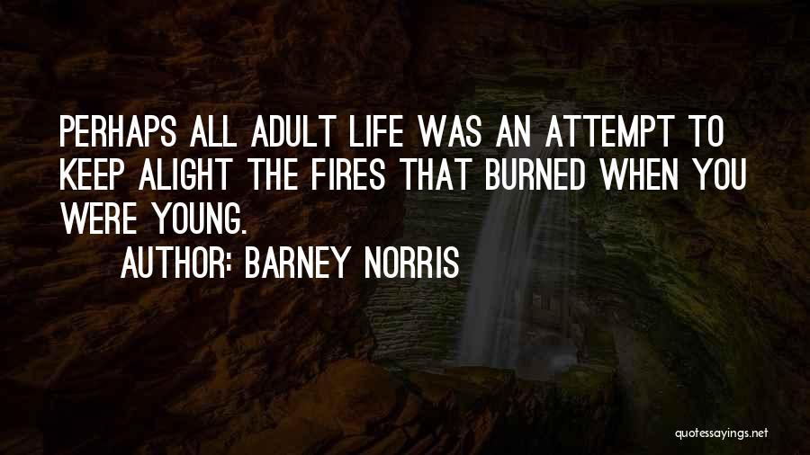 Barney Norris Quotes: Perhaps All Adult Life Was An Attempt To Keep Alight The Fires That Burned When You Were Young.