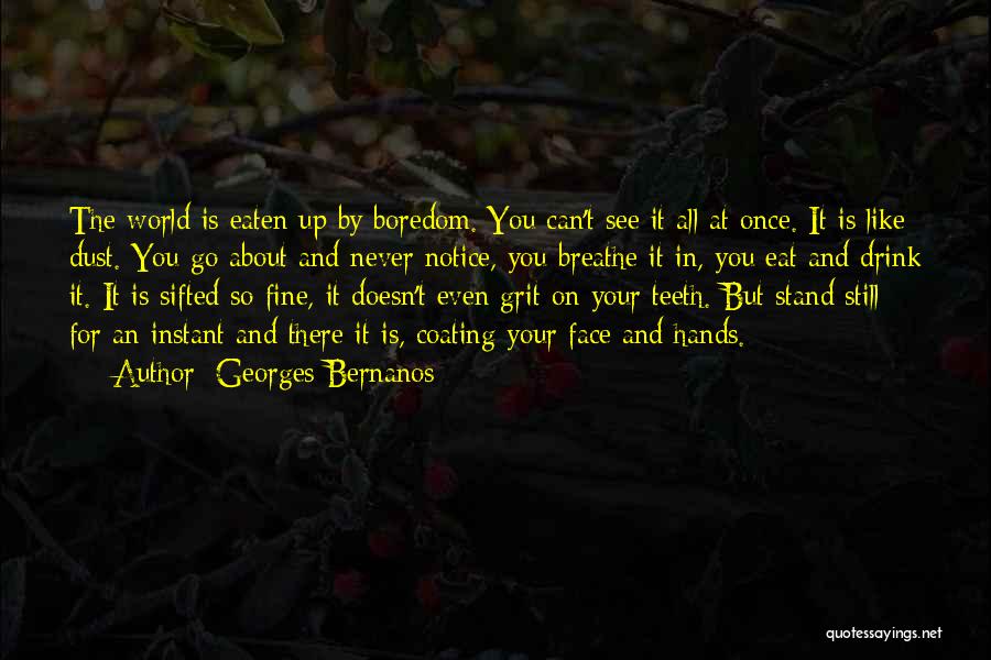 Georges Bernanos Quotes: The World Is Eaten Up By Boredom. You Can't See It All At Once. It Is Like Dust. You Go