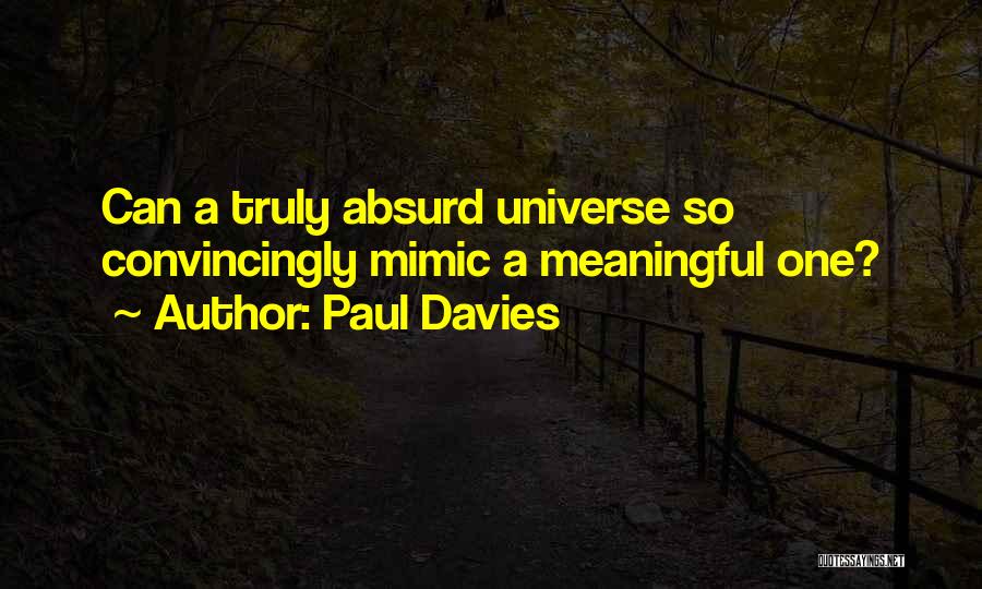 Paul Davies Quotes: Can A Truly Absurd Universe So Convincingly Mimic A Meaningful One?
