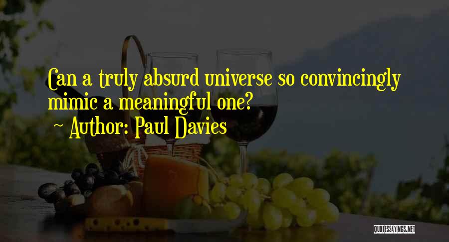 Paul Davies Quotes: Can A Truly Absurd Universe So Convincingly Mimic A Meaningful One?